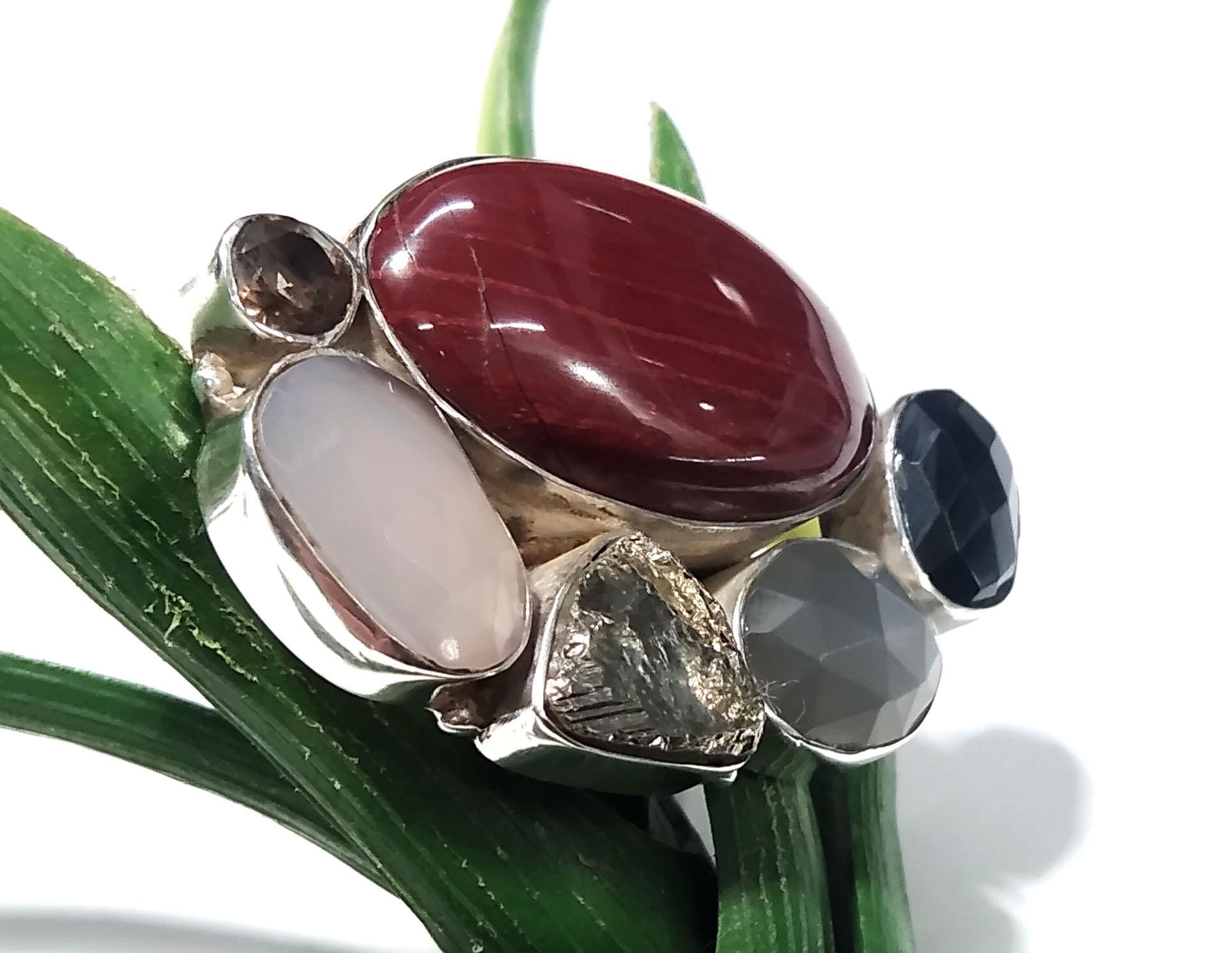 ALL Natural Multi Gemstone Rings, Solid 925 Starling Silver Jewelry, Handmade Making Multi Stone Ring, For Girls & Women, Wedding Gift Etc.